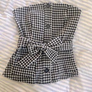 Anthropologie Eva Franco Gingham Strapless Top